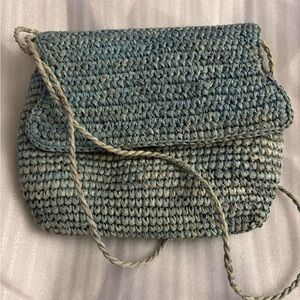 Hat Attack Blue Woven Crossbody Women's Bag